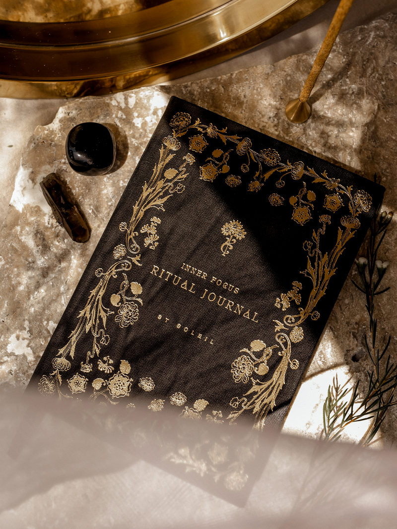 'Inner Focus' Ritual Journal • Linen {Midnight Black}