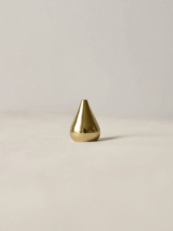 Brass Water Drop Shape Incense Holder {Tall}
