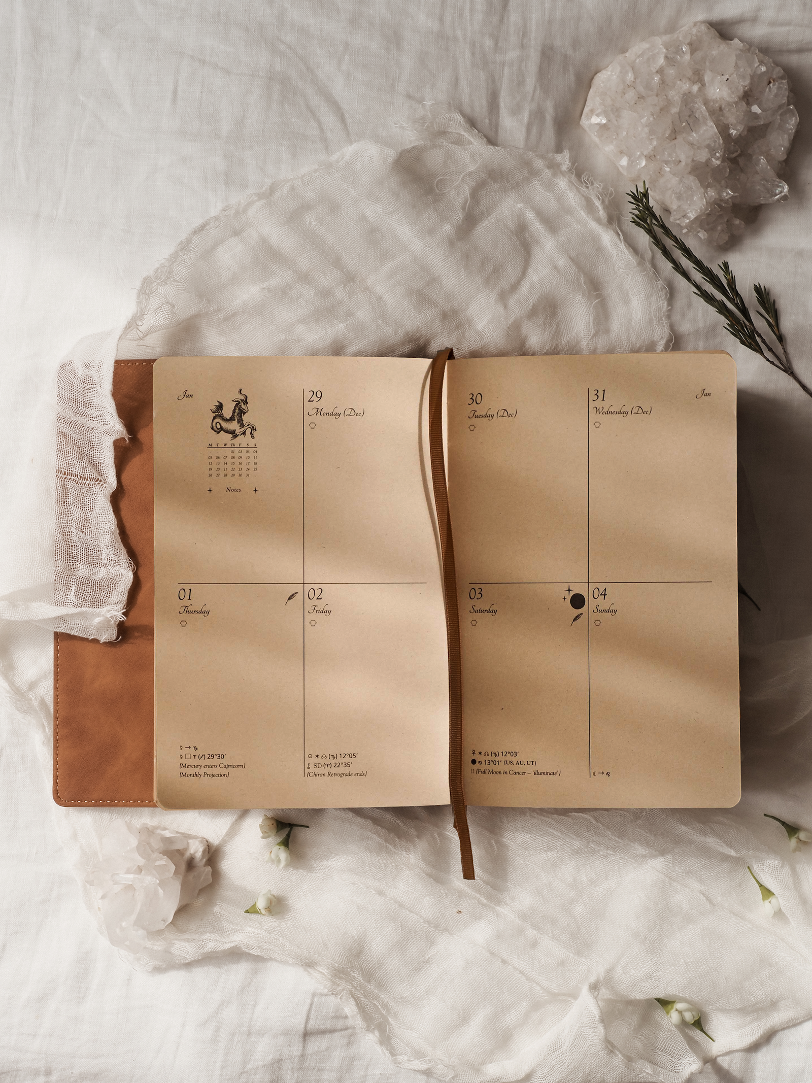 2026 Celestial Journal in Brown • {Astrology} Vegan Leather