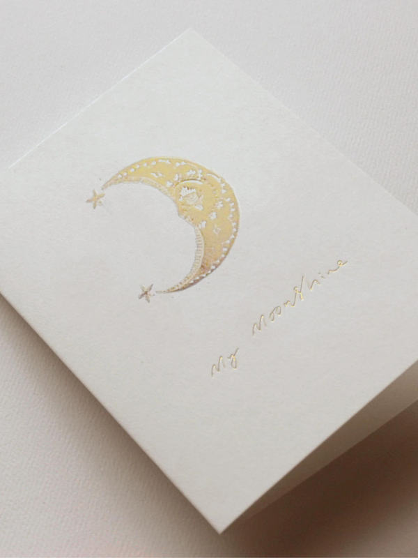 'Moon' Greeting Card • Letter Press