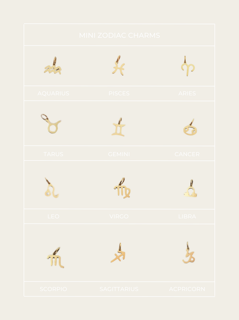 Zodiac Charm • All Signs {Gold}