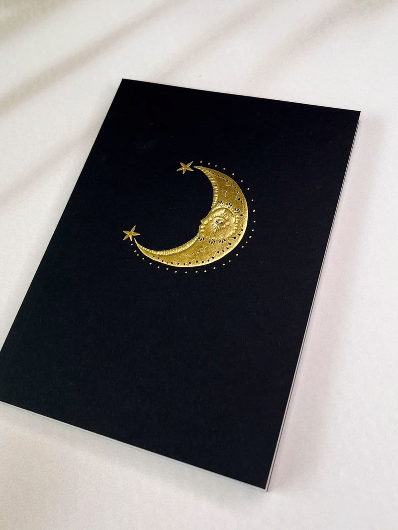 'Gold Moon' Blank Notebook • Letter Press