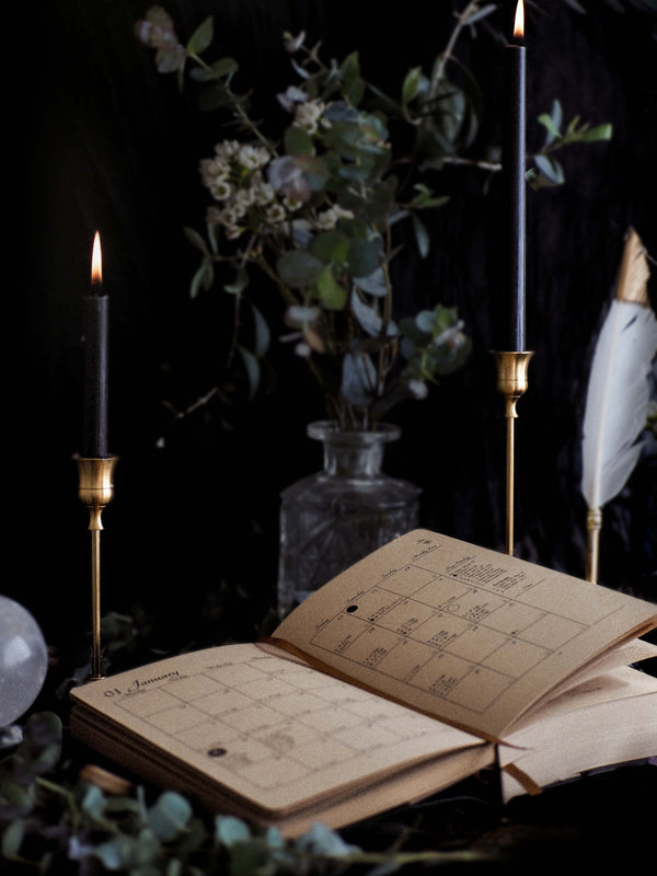 2026 Celestial Journal© – Seasonal & Astrological Almanac • Black {Vegan Leather}