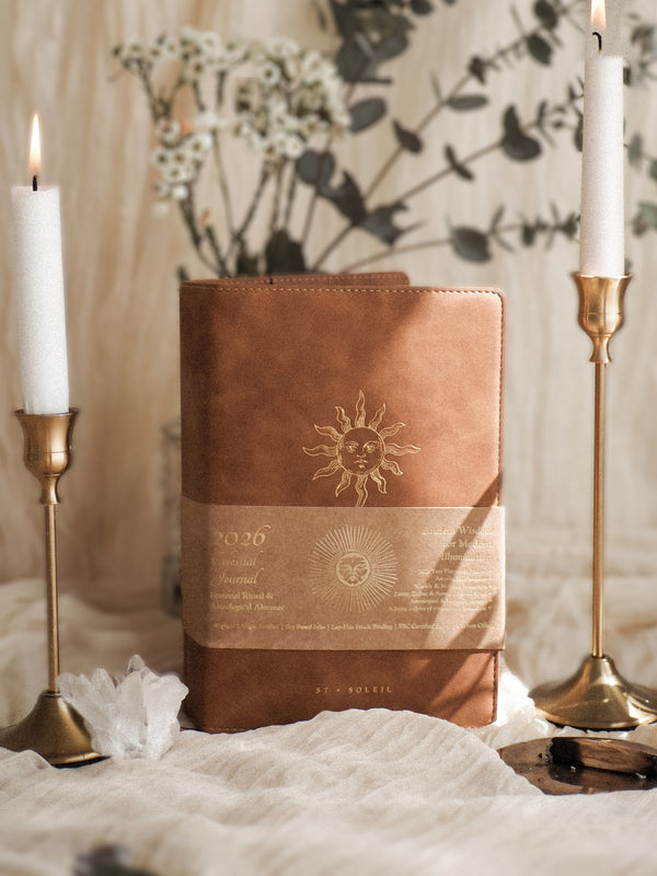 2026 Celestial Journal© – Seasonal & Astrological Almanac • Brown {Vegan Leather}