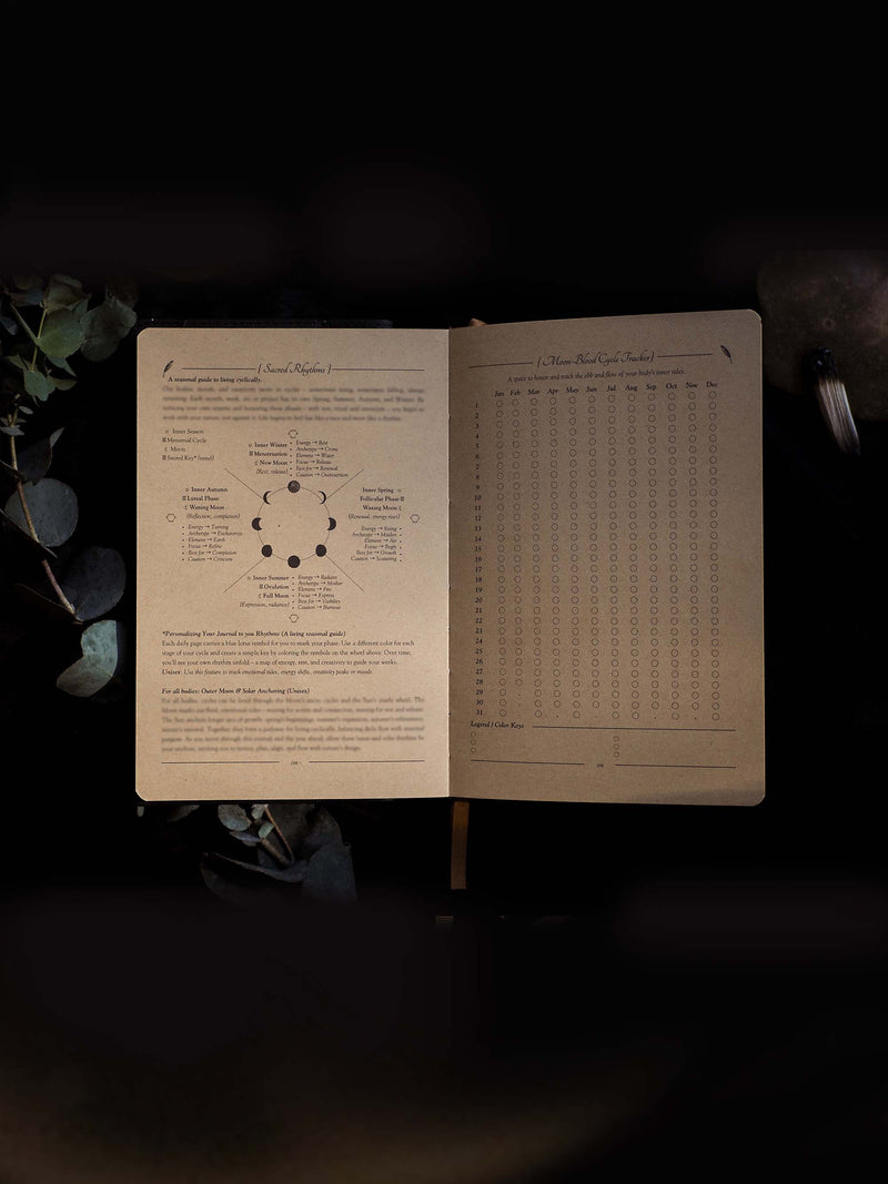 2026 Celestial Journal© – Seasonal & Astrological Almanac • Black {Vegan Leather}