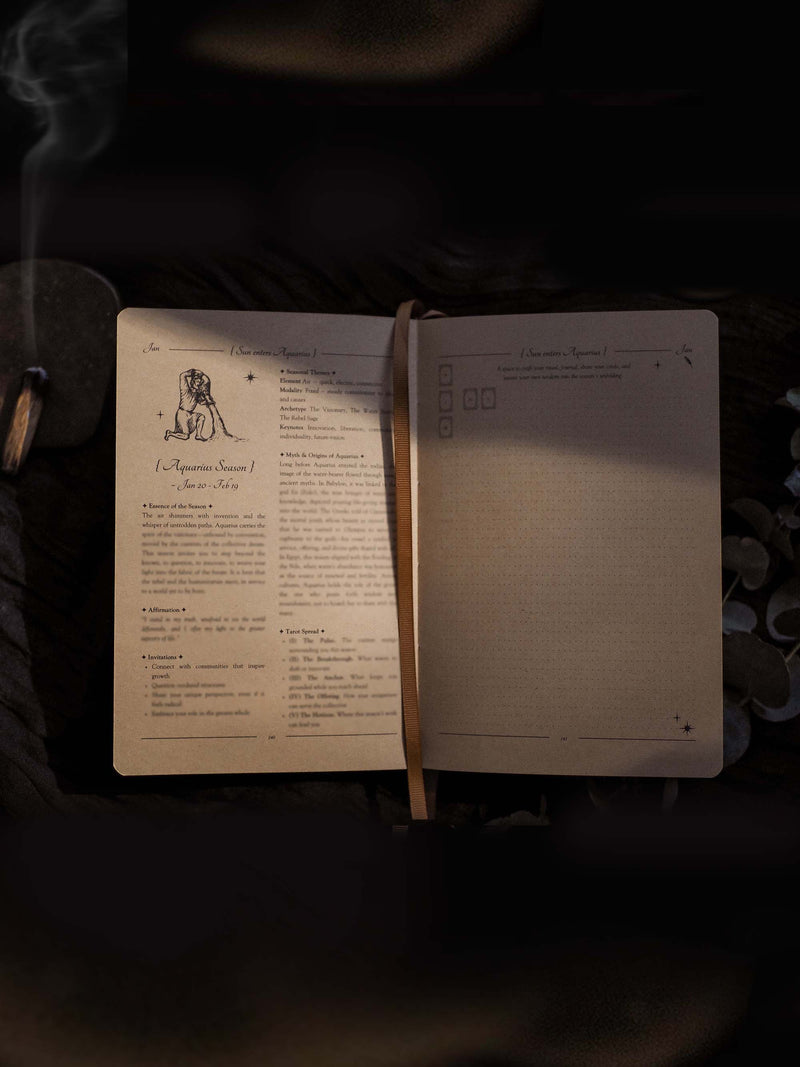 2026 Celestial Journal© – Seasonal & Astrological Almanac • Black {Vegan Leather}