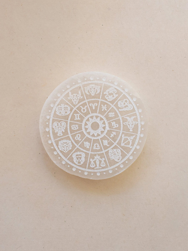 Ritual Space • Selenite Zodiac Plate