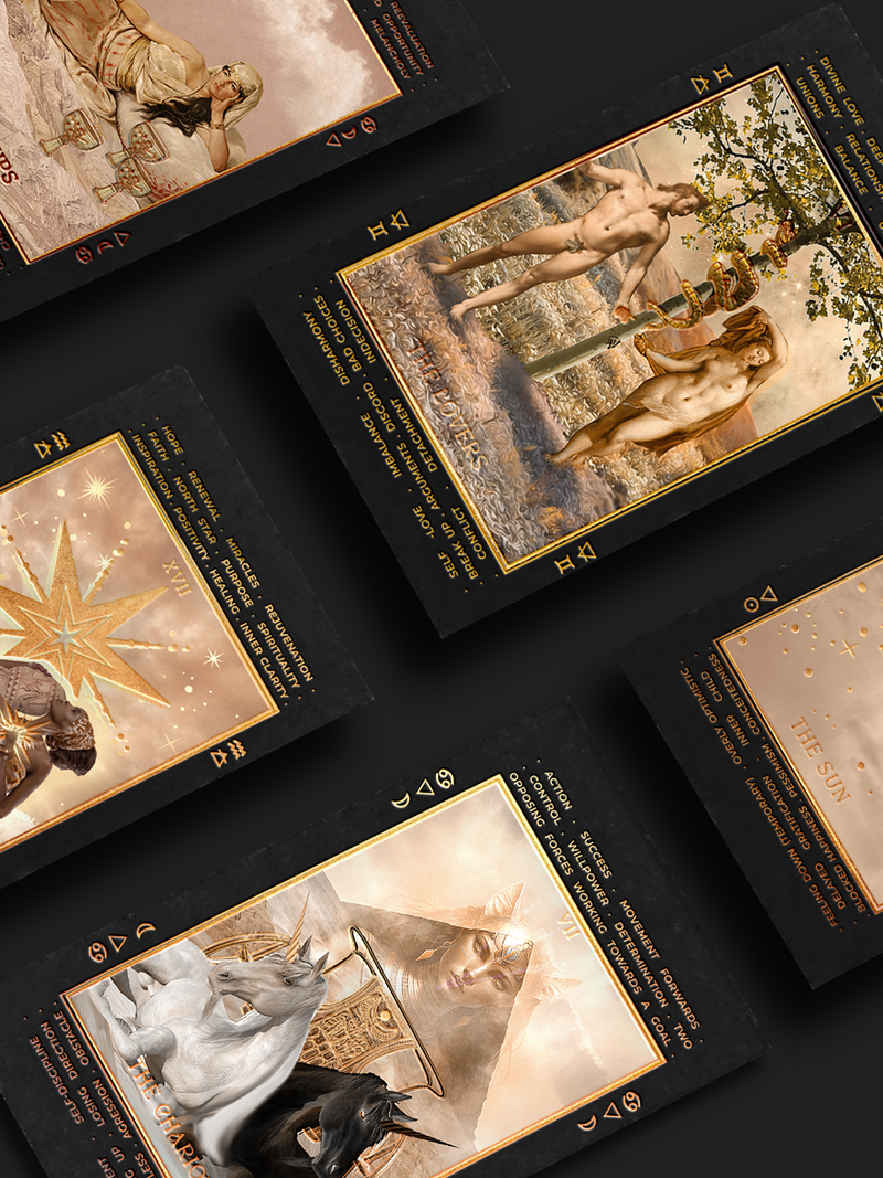 Lucid Dreams Beginners Tarot Deck With Keywords© • Black Lucid Dreams Beginners Tarot Deck With Keywords© • Black